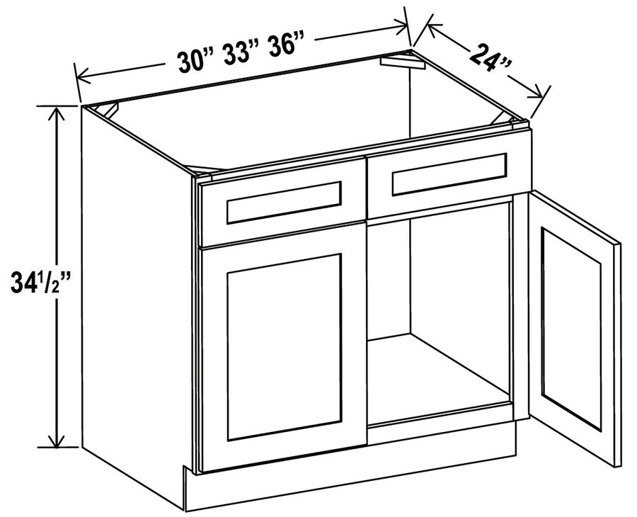 Sink Base Double Door False Drawer AX-CAB SB30