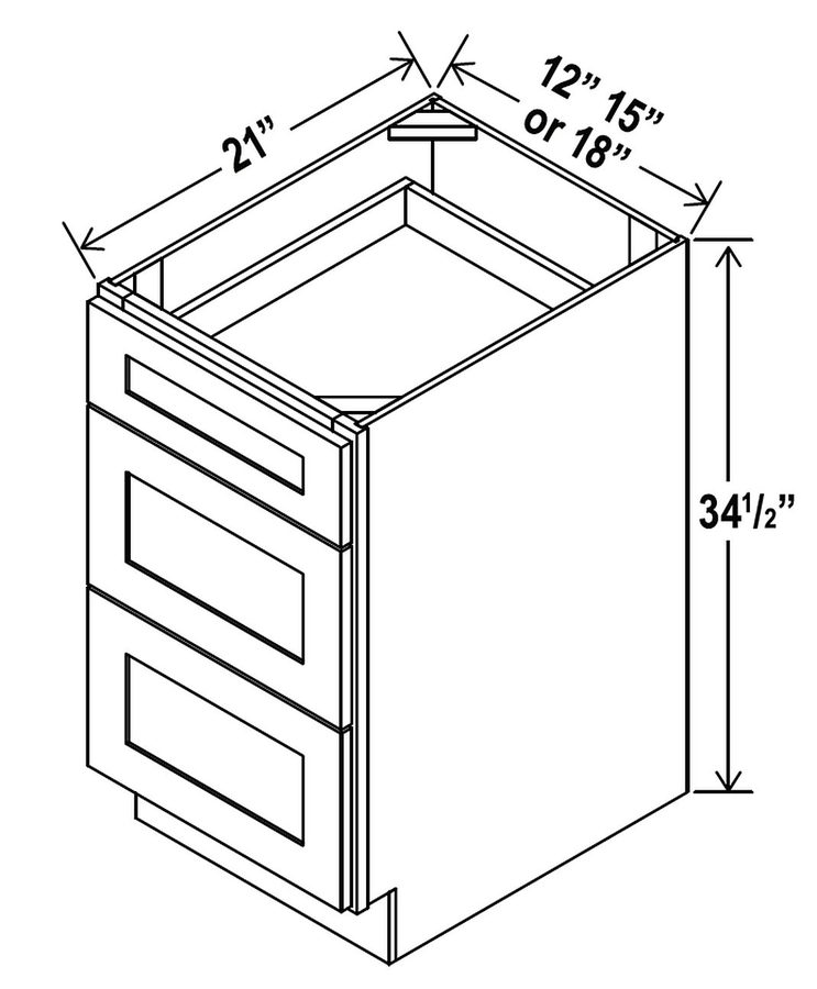 Vanity Sink Base Drawer Bank AX-CAB VDB12