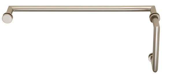 Brushed Nickel Round tubular With Mitered Corners Combination Pull Handle Towel Bar AX-GHE2-CTB18/P8